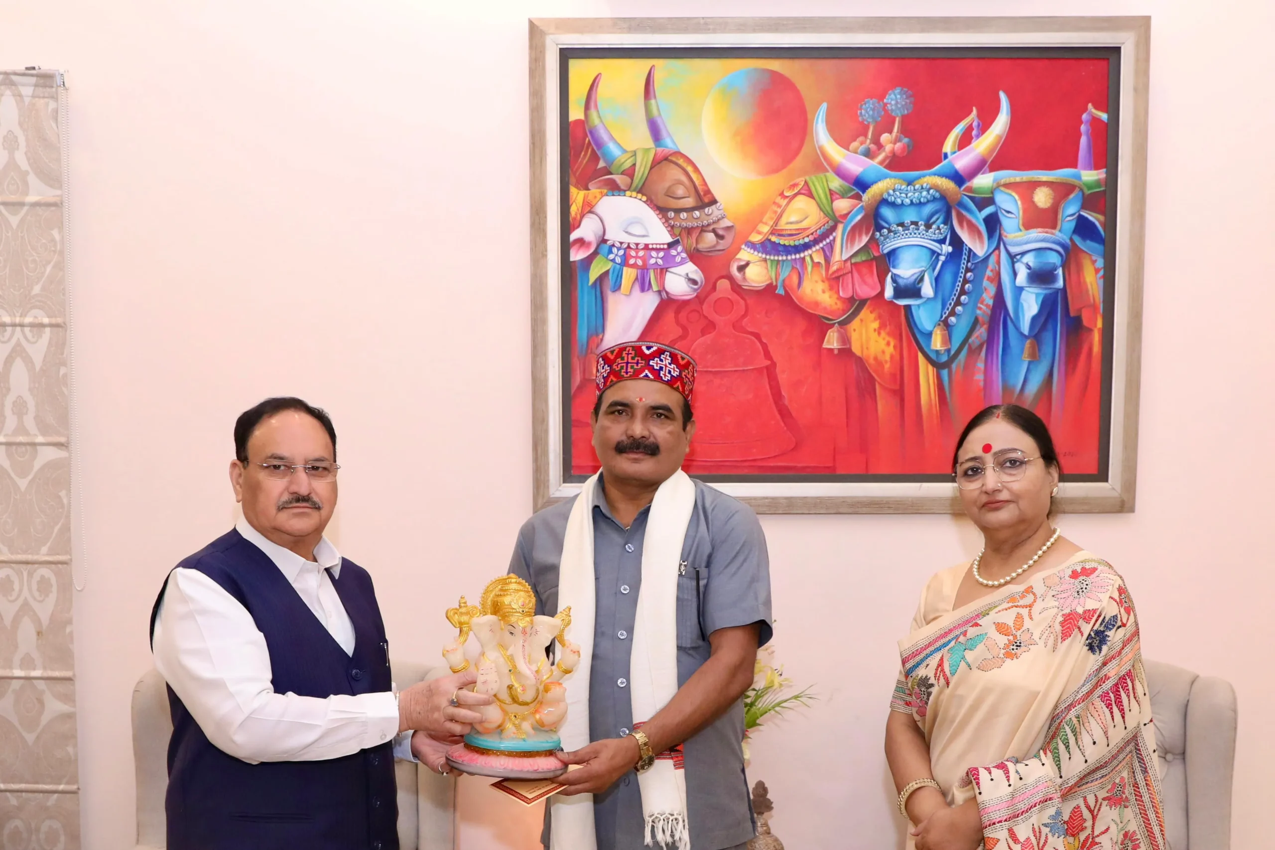 नड्डा ने विनोद कुमार यादव को जन्मदिन पर दी शुभकामनाएं, अंगवस्त्र पहनाकर किया सम्मान