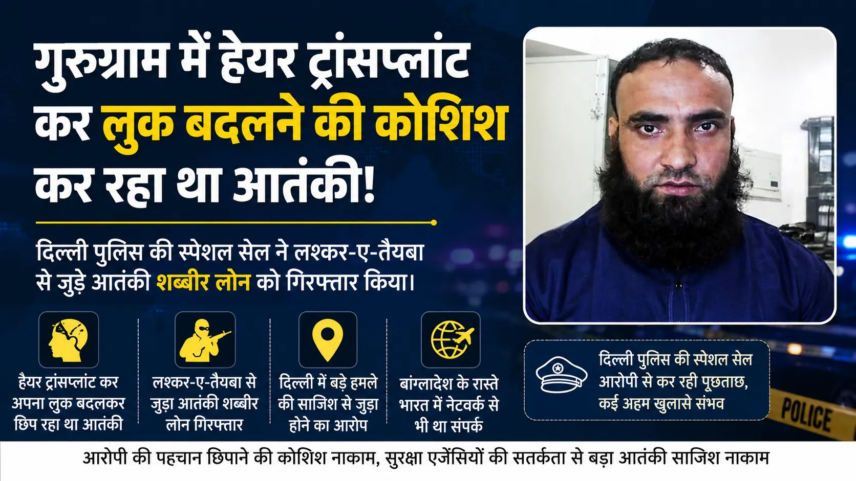 पहचान छिपाने की कोशिश, आतंकी गिरफ्तार