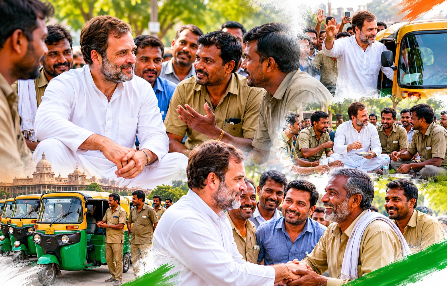 राहुल गांधी ने ऑटो चालकों के साथ बिताया समय, सुनीं परेशानियां और साझा किया भोजन