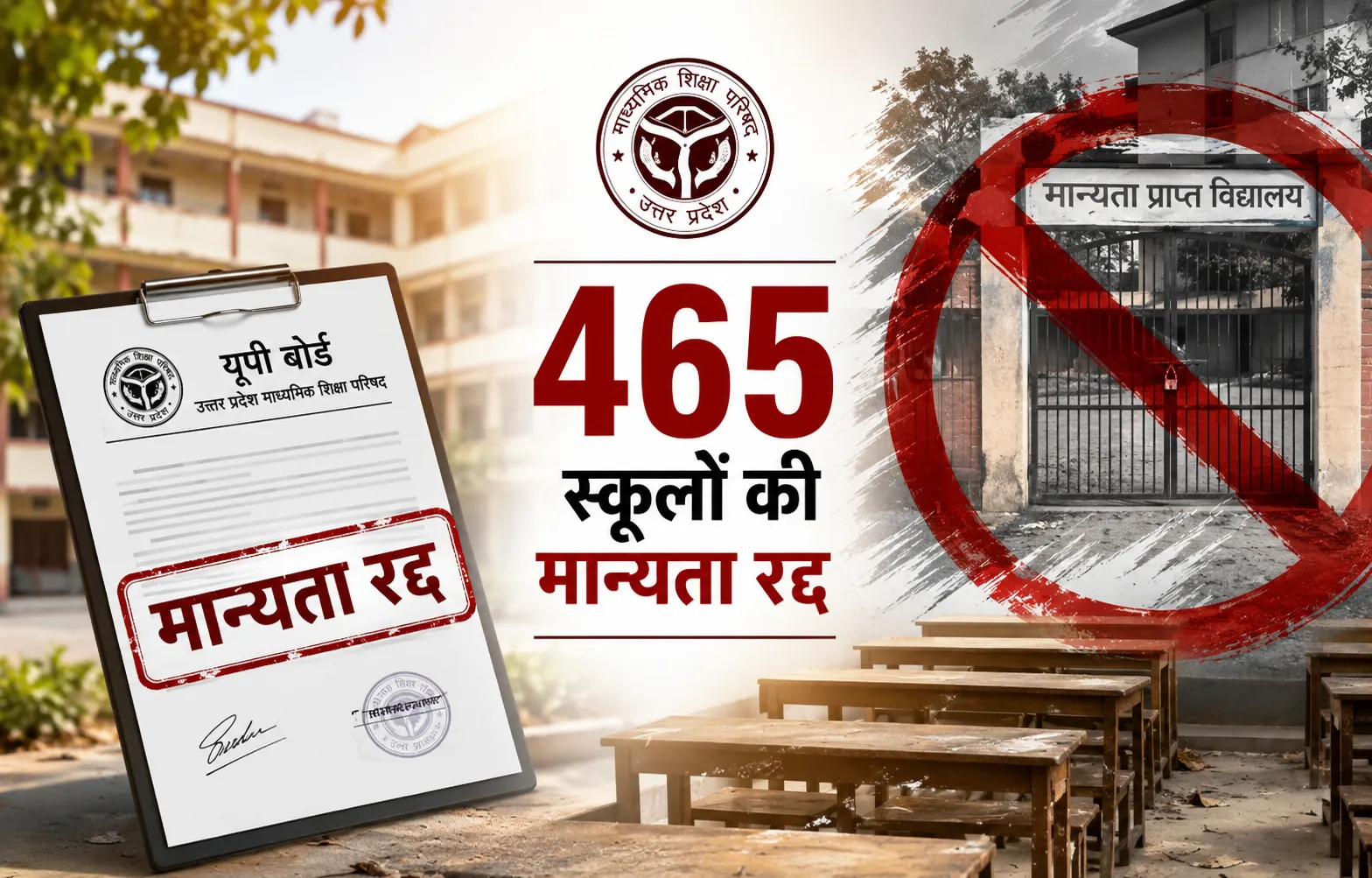 यूपी बोर्ड का बड़ा फैसला: 465 निष्क्रिय स्कूलों की मान्यता रद्द, शिक्षा व्यवस्था में जवाबदेही बढ़ाने की पहल