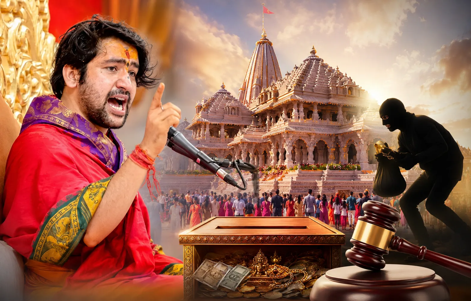 राम मंदिर चढ़ावा चोरी पर धीरेंद्र शास्त्री का बड़ा बयान