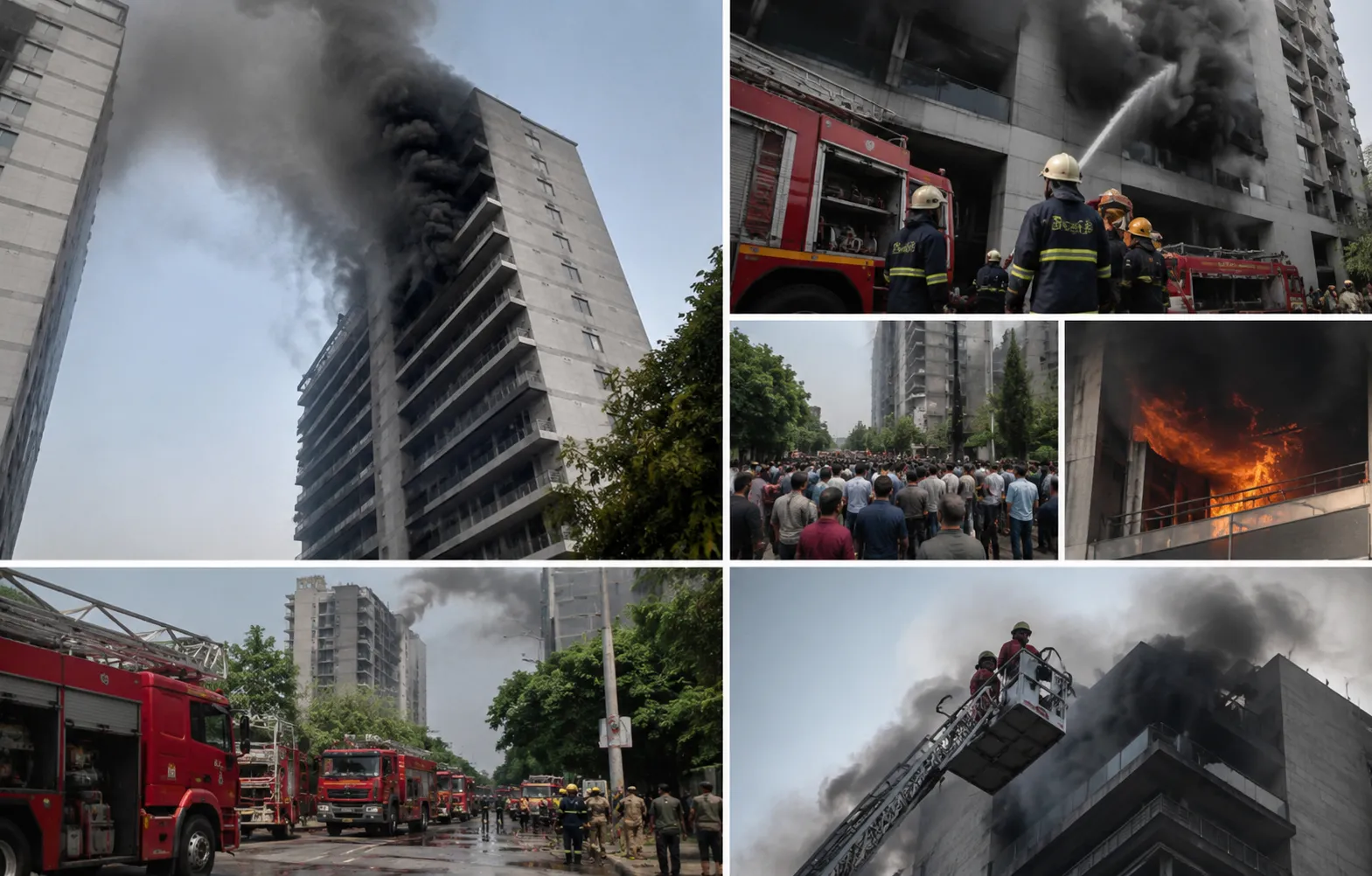ग्रेटर नोएडा वेस्ट के गोल्डन आई मॉल की कमर्शियल बिल्डिंग में लगी भीषण आग
