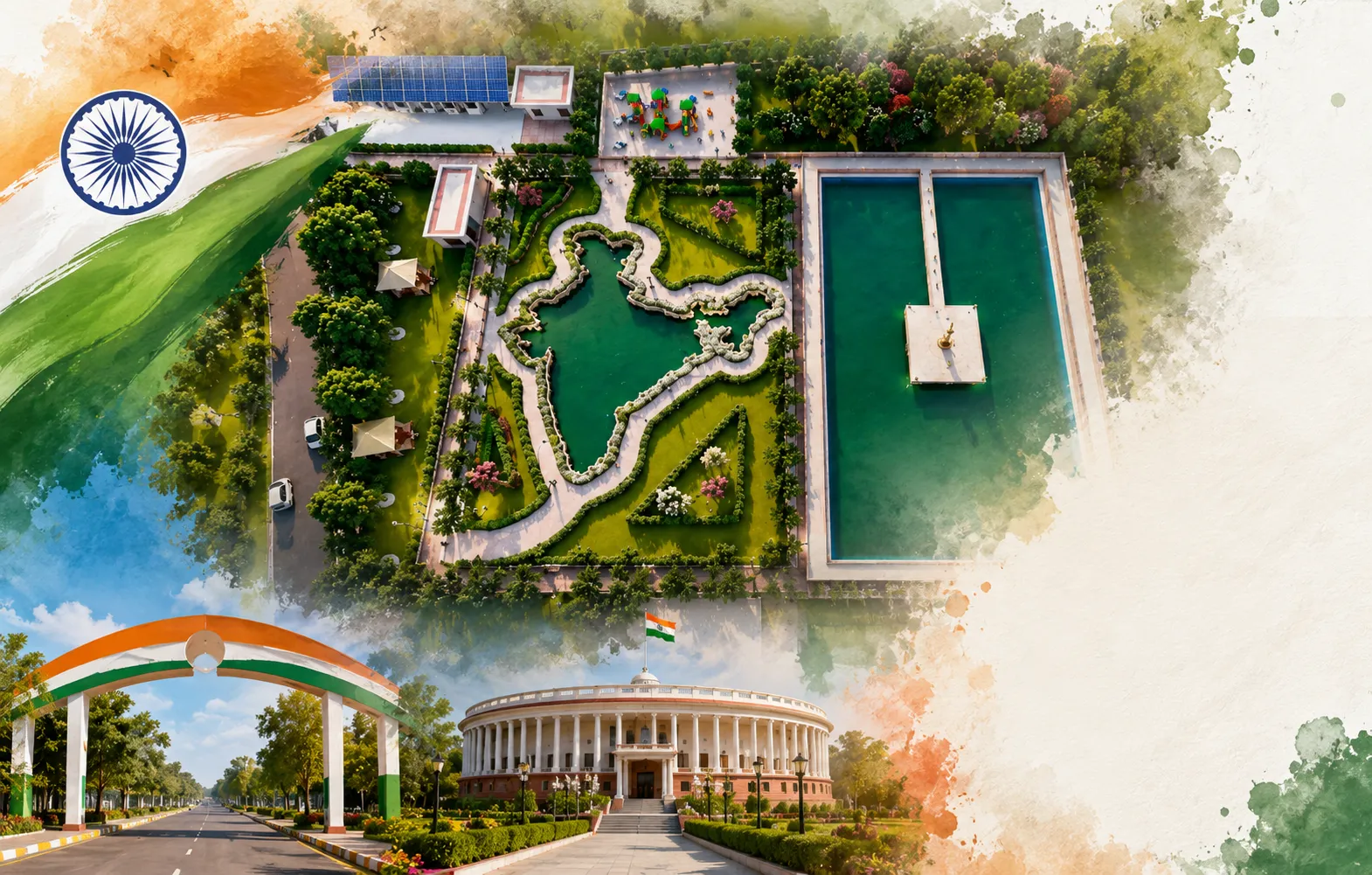 भारत के नक्शे पर बना ‘भारत सरोवर’ बना आकर्षण का केंद्र, सहारनपुर का चकवाली गांव बना ग्रामीण विकास की नई पहचान