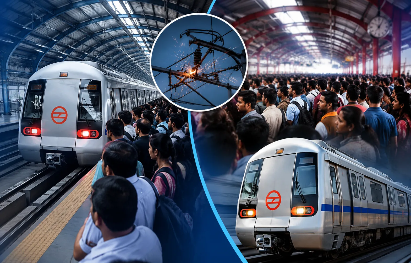 दिल्ली मेट्रो ब्लू लाइन पर तकनीकी खराबी से डेढ़ घंटे सेवा बाधित