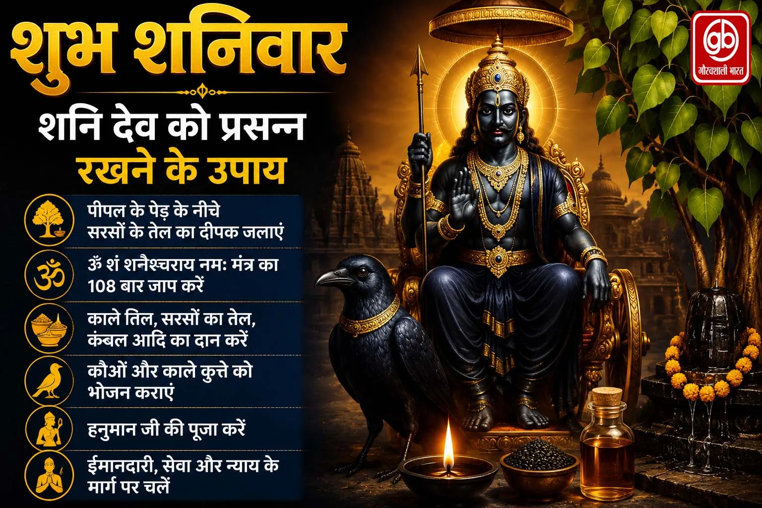 शुभ शनिवार: शनि देव को प्रसन्न रखने के सरल और प्रभावी उपाय