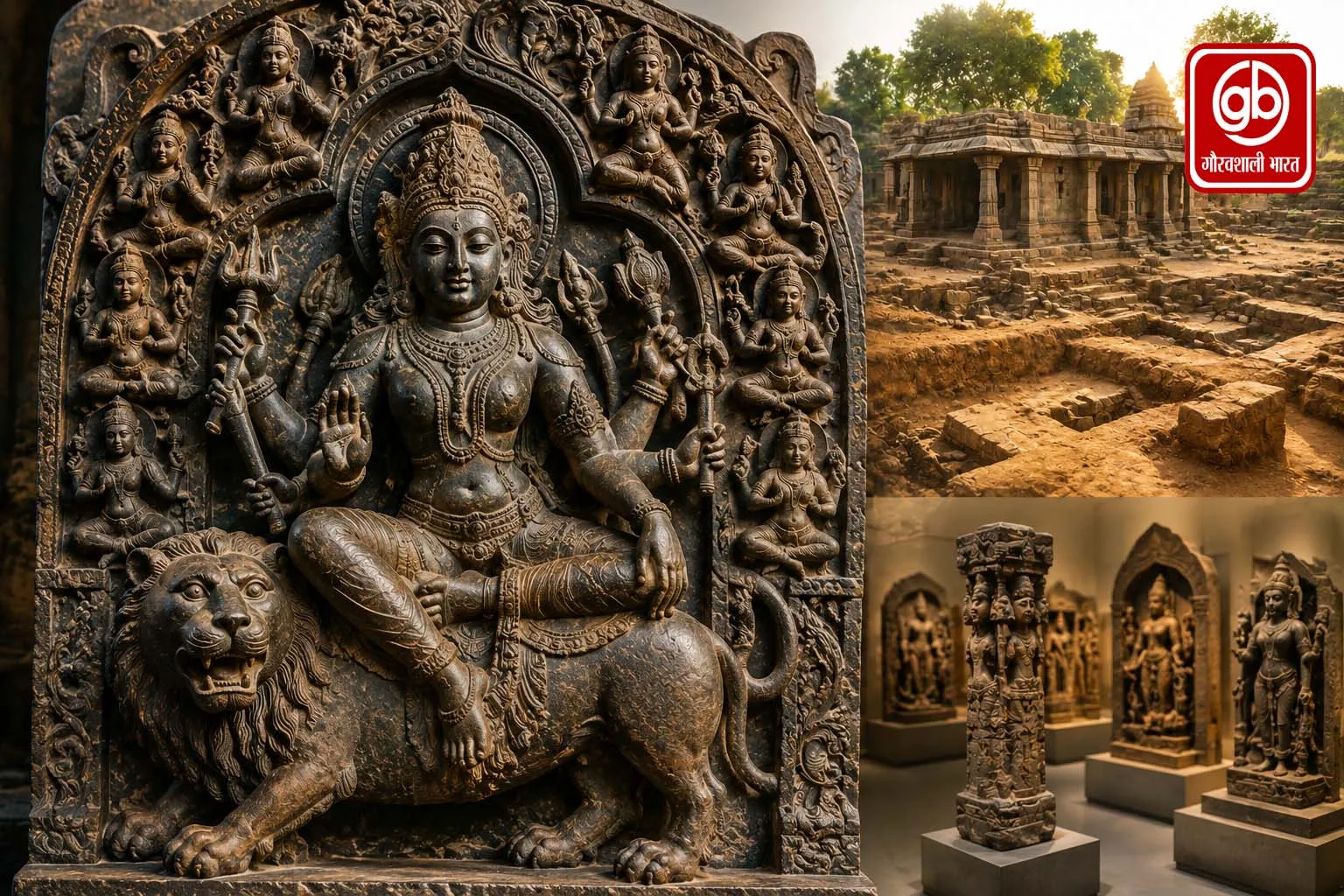 मध्य प्रदेश में मिली 11वीं सदी की दुर्लभ नवदुर्गा प्रतिमा