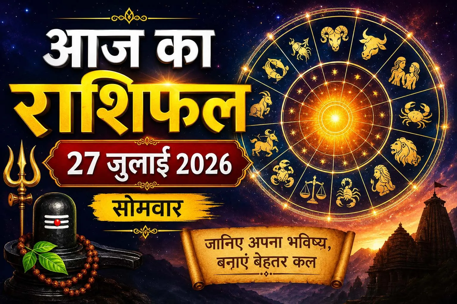 आज का राशिफल – 27 जुलाई 2026 (सोमवार)