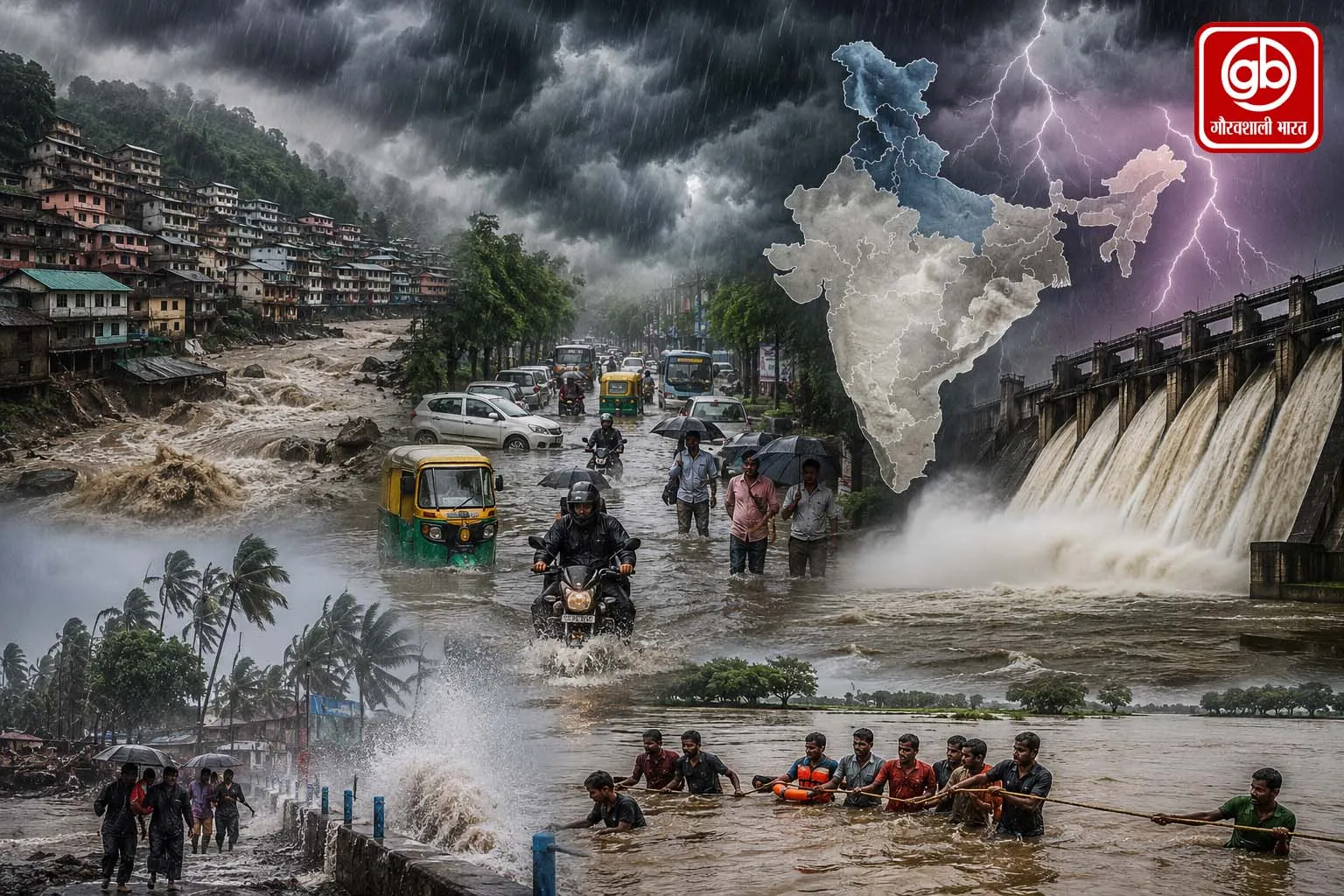 भारी बारिश से जनजीवन अस्त-व्यस्त, IMD का कई राज्यों में अलर्ट