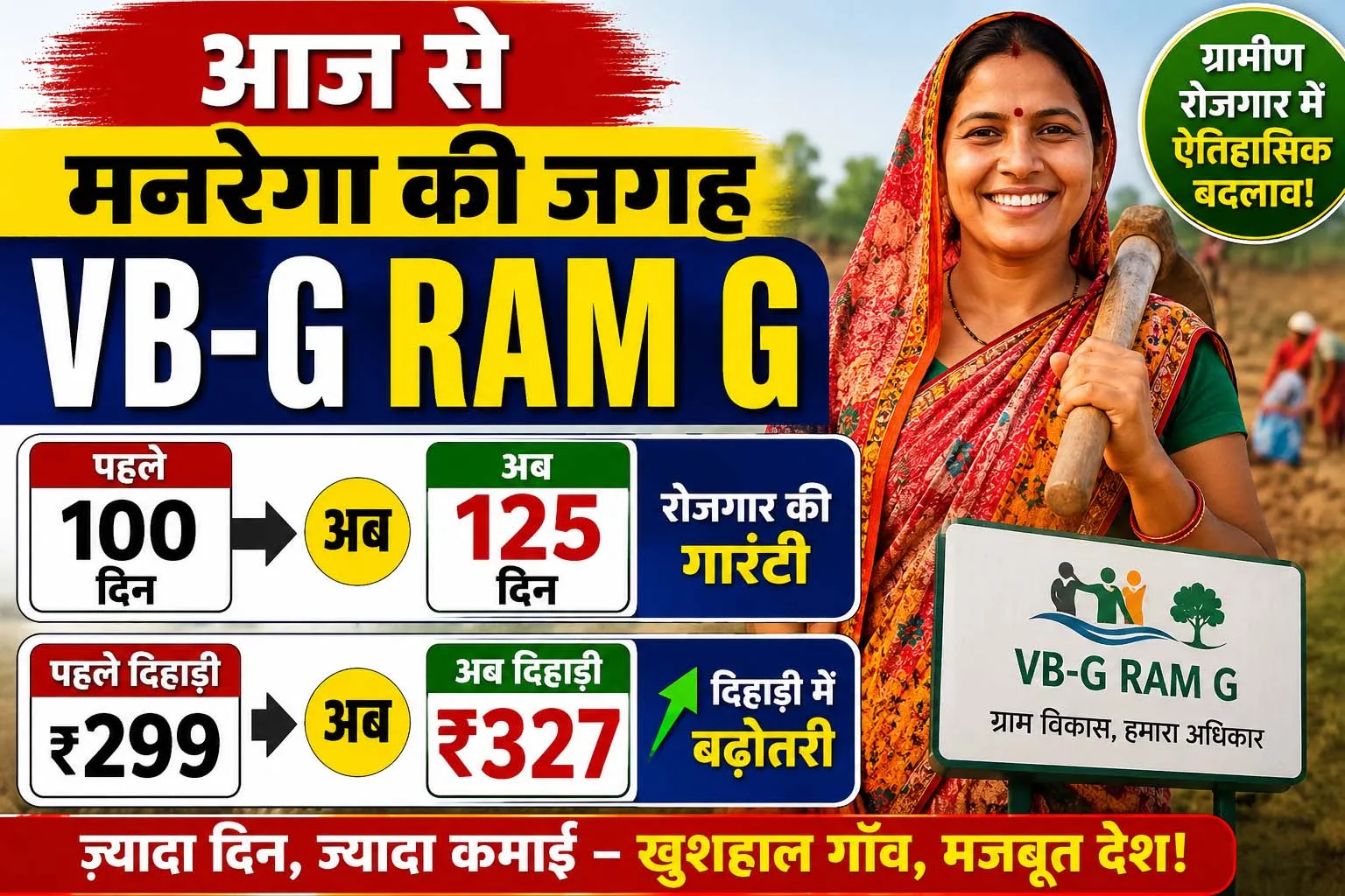 आज से मनरेगा की जगह VB-G RAM G लागू