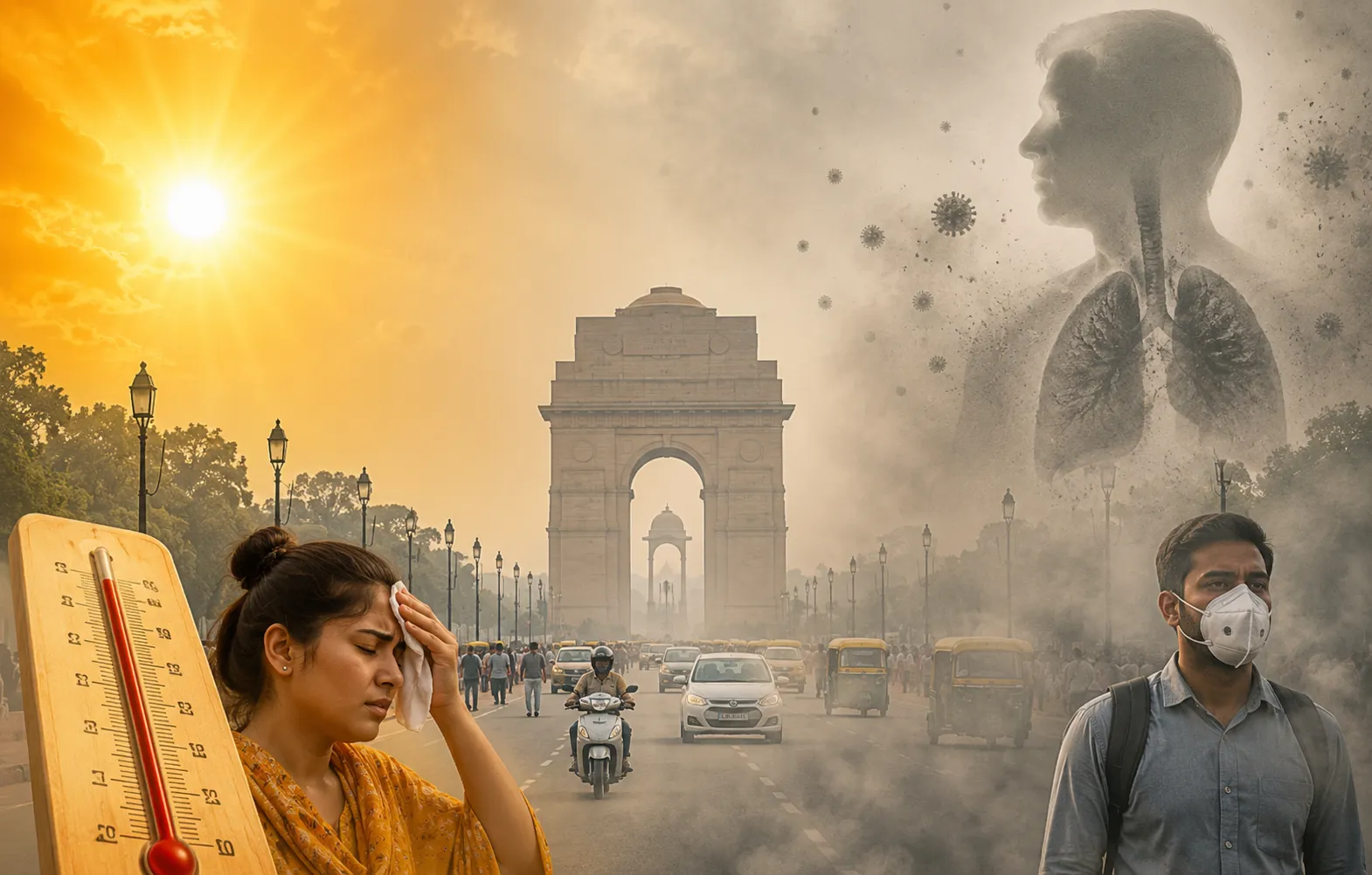 दिल्ली में उमस बरकरार, तेज हवाओं के बीच AQI हुआ बेहद खराब  नई दिल्ली: राष्ट्रीय राजधानी दिल्ली और