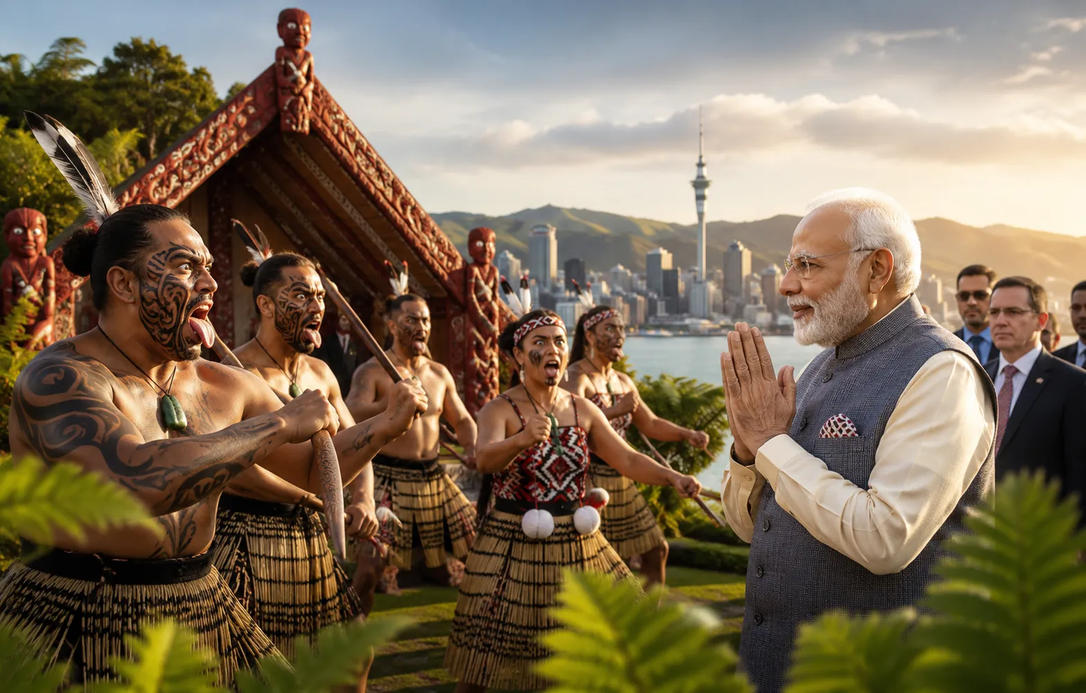 न्यूजीलैंड में माओरी हाका नृत्य से हुआ पीएम मोदी का स्वागत