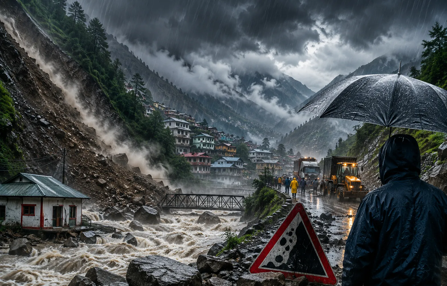 पहाड़ों पर बारिश का कहर, कई जिलों में स्कूल बंद, रेड अलर्ट