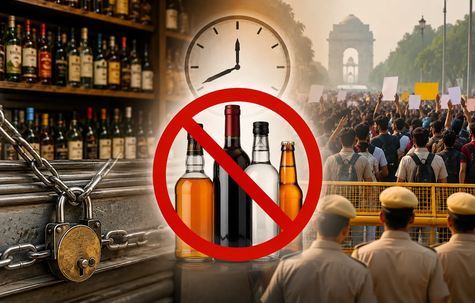 प्रदर्शन के बीच दिल्ली में बड़ा एक्शन! अब रात 8 बजे ही बंद होंगी शराब की दुकानें