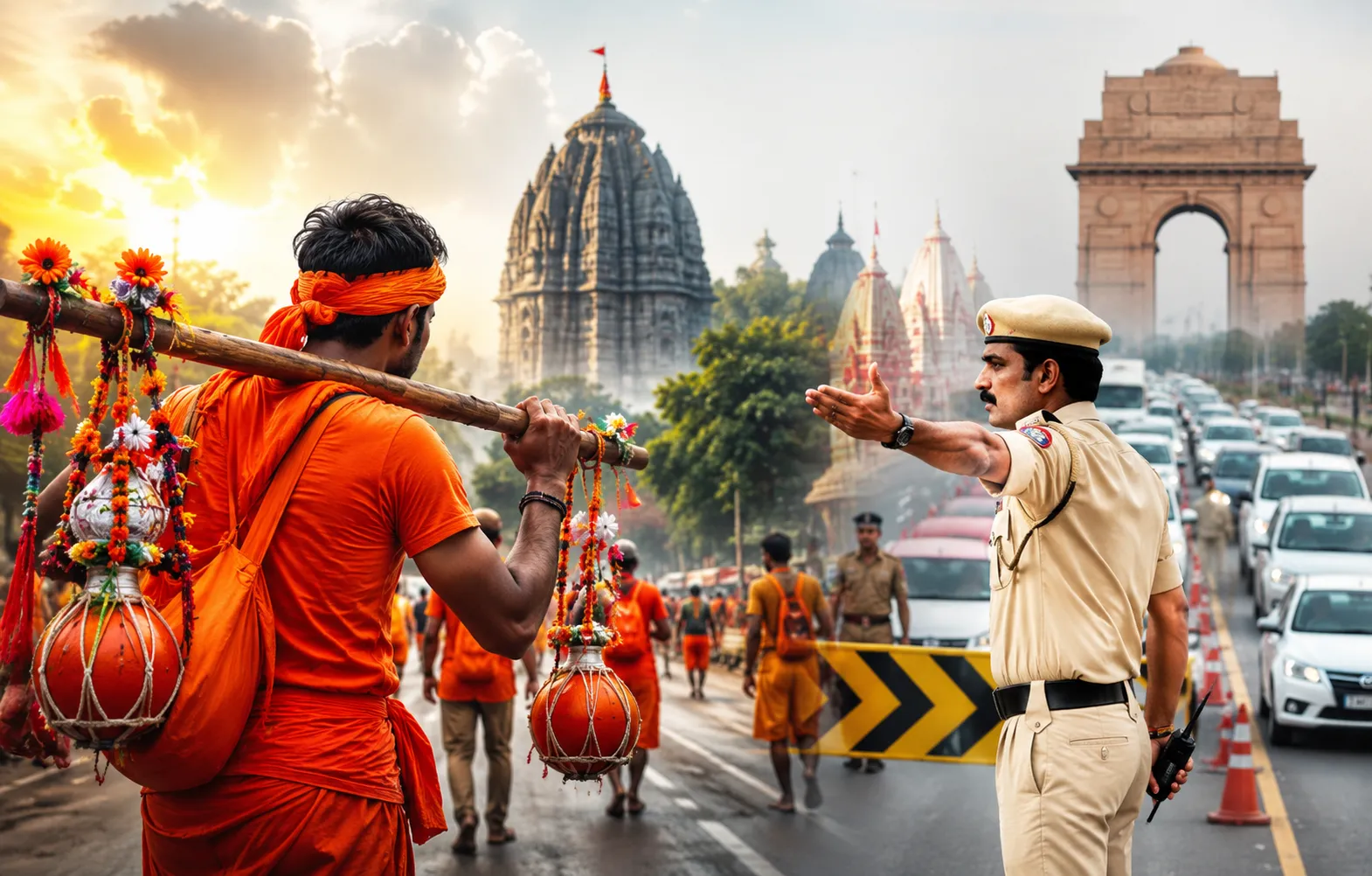 दिल्ली कांवड़ यात्रा शुरू: ट्रैफिक एडवाइजरी, बंद रहेंगे ये मार्ग