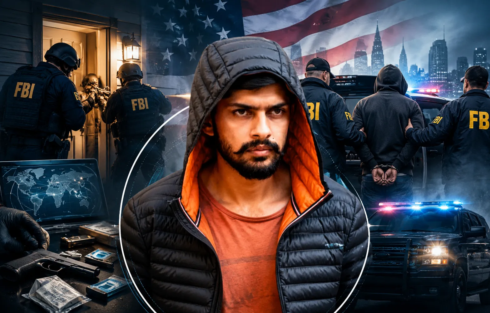 FBI की लॉरेंस गैंग पर बड़ी कार्रवाई, 50 छापे और 24 गिरफ्तार