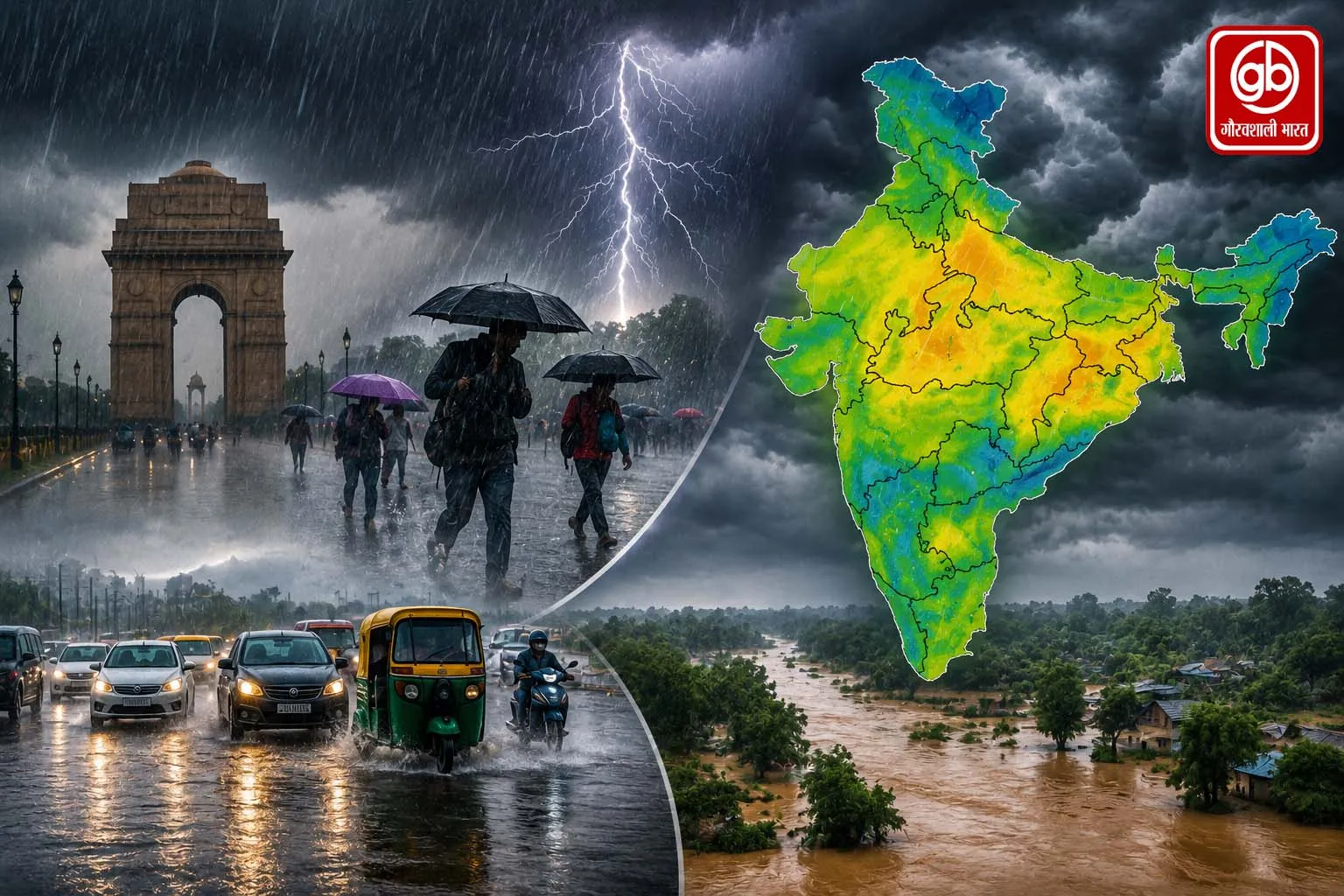 14 राज्यों में भारी बारिश की चेतावनी