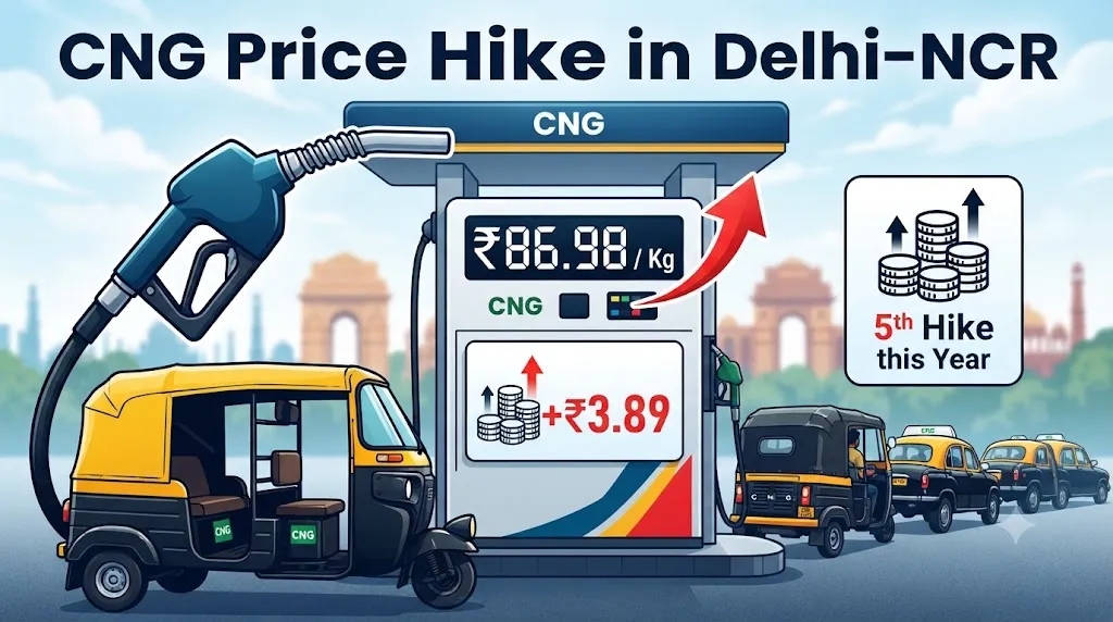 दिल्ली-NCR में CNG 3.89 प्रति किलो महंगी