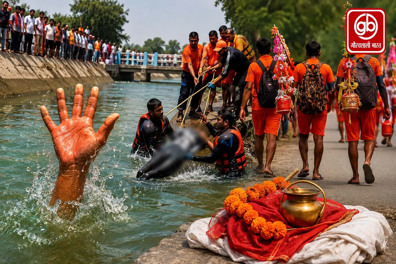 गंगनहर में डूबने से चंडीगढ़ के 4 कांवड़ियों की मौत
