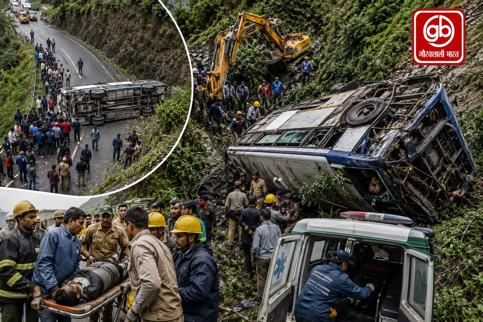 हिमाचल में यात्रियों से भरी बस पलटी, 7 की मौत