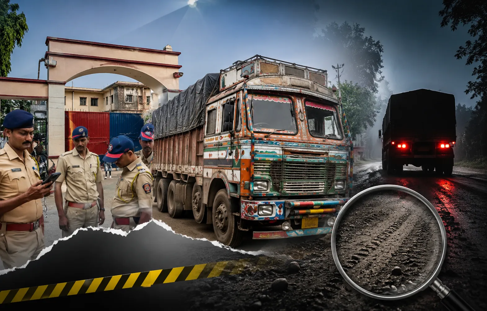 थाने की चारदीवारी से गायब हुआ 18 चक्का ट्रक, मचा हड़कंप