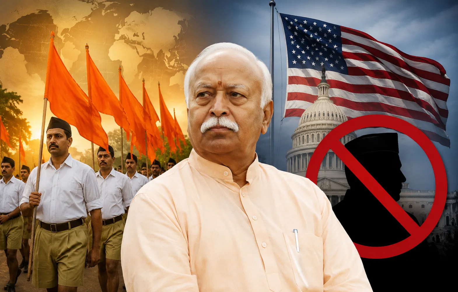 भागवत के अमेरिका दौरे से पहले RSS पर बैन की मांग, मचा हड़कंप