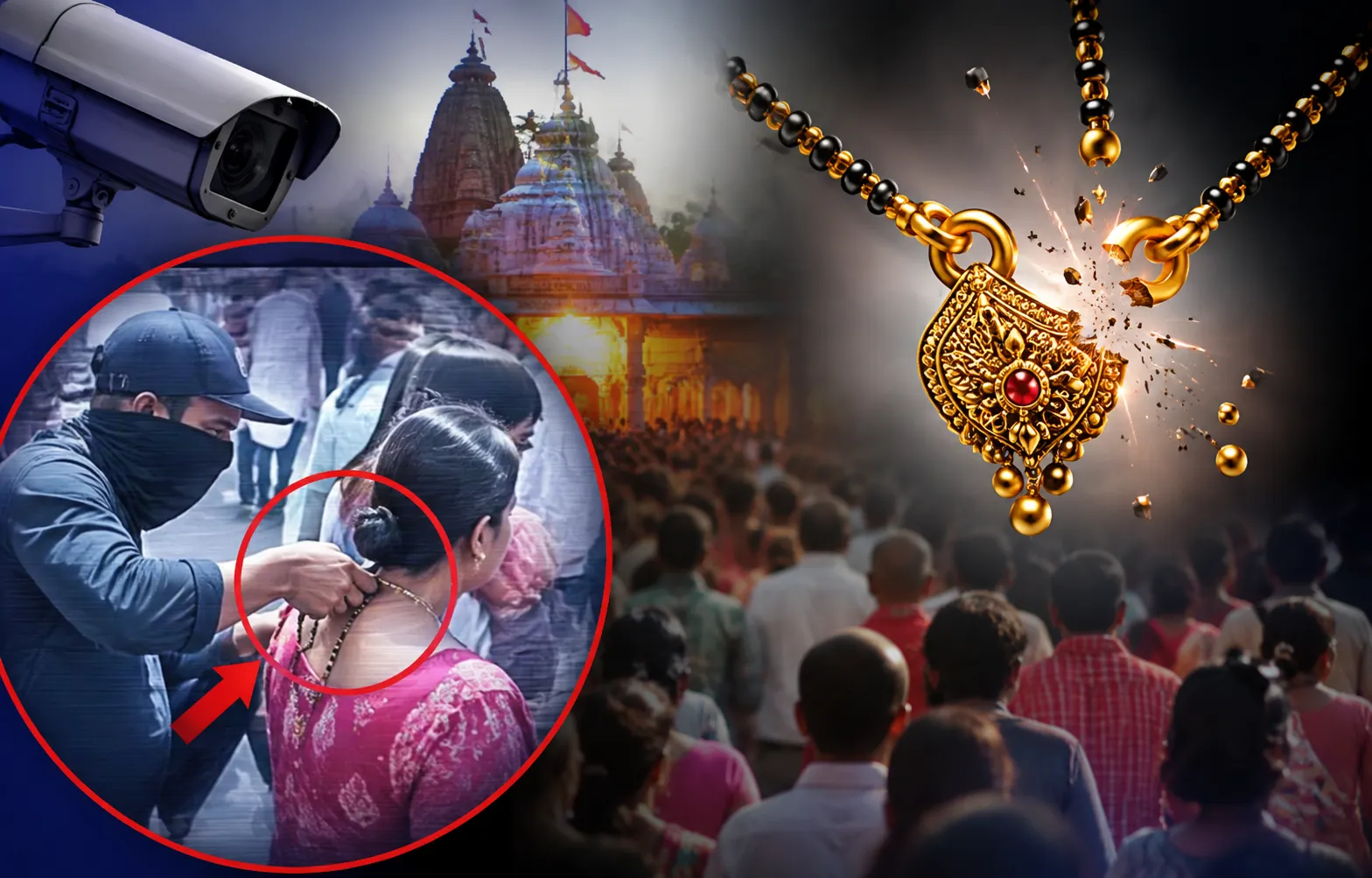 लखनऊ मंदिर में 6 सेकेंड का खेल! महिला का मंगलसूत्र गायब