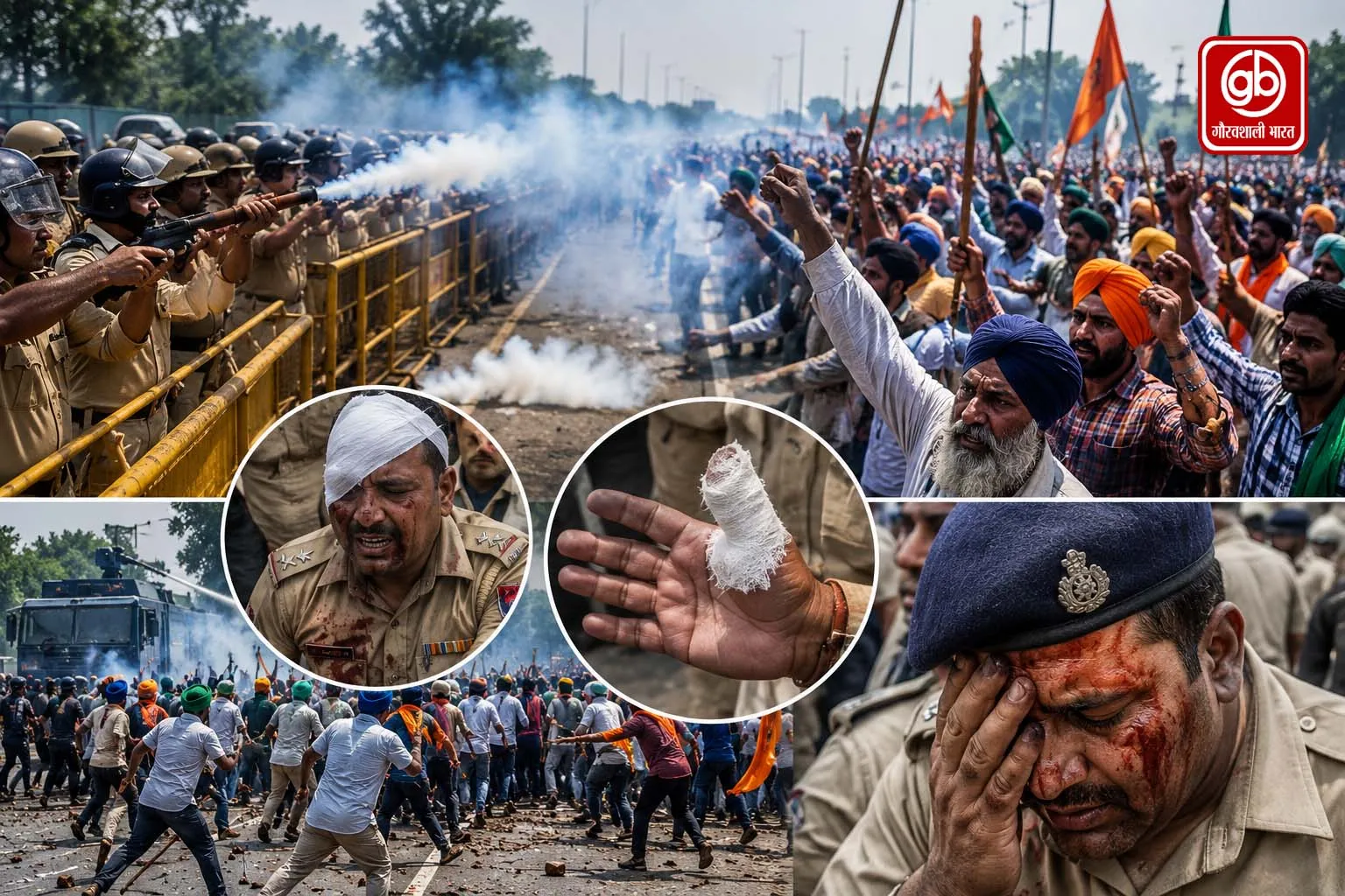 अंबाला में सिख-किसानों और पुलिस में टकराव