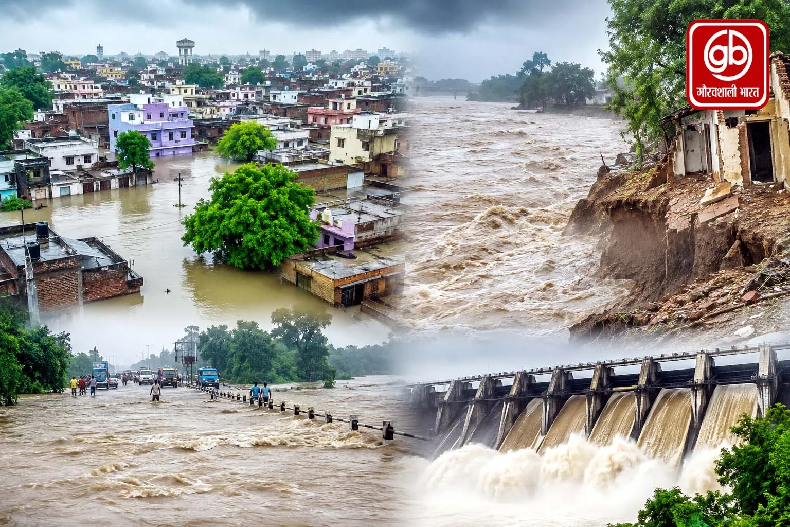 MP में बारिश से बाढ़ जैसे हालात