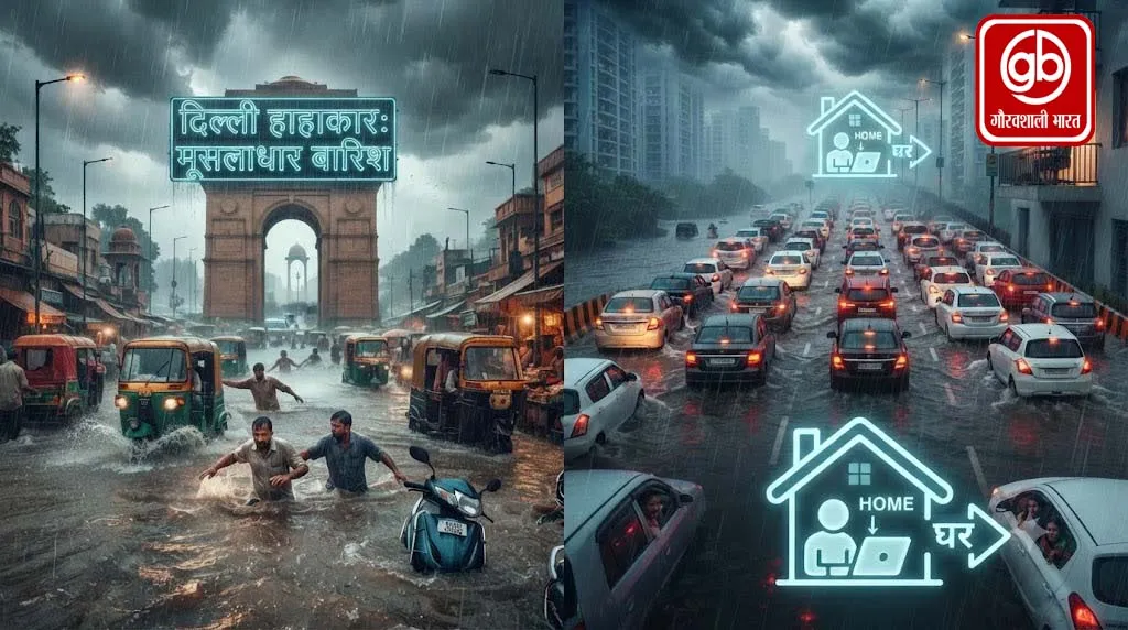दिल्ली-NCR में मूसलाधार बारिश से हाहाकार