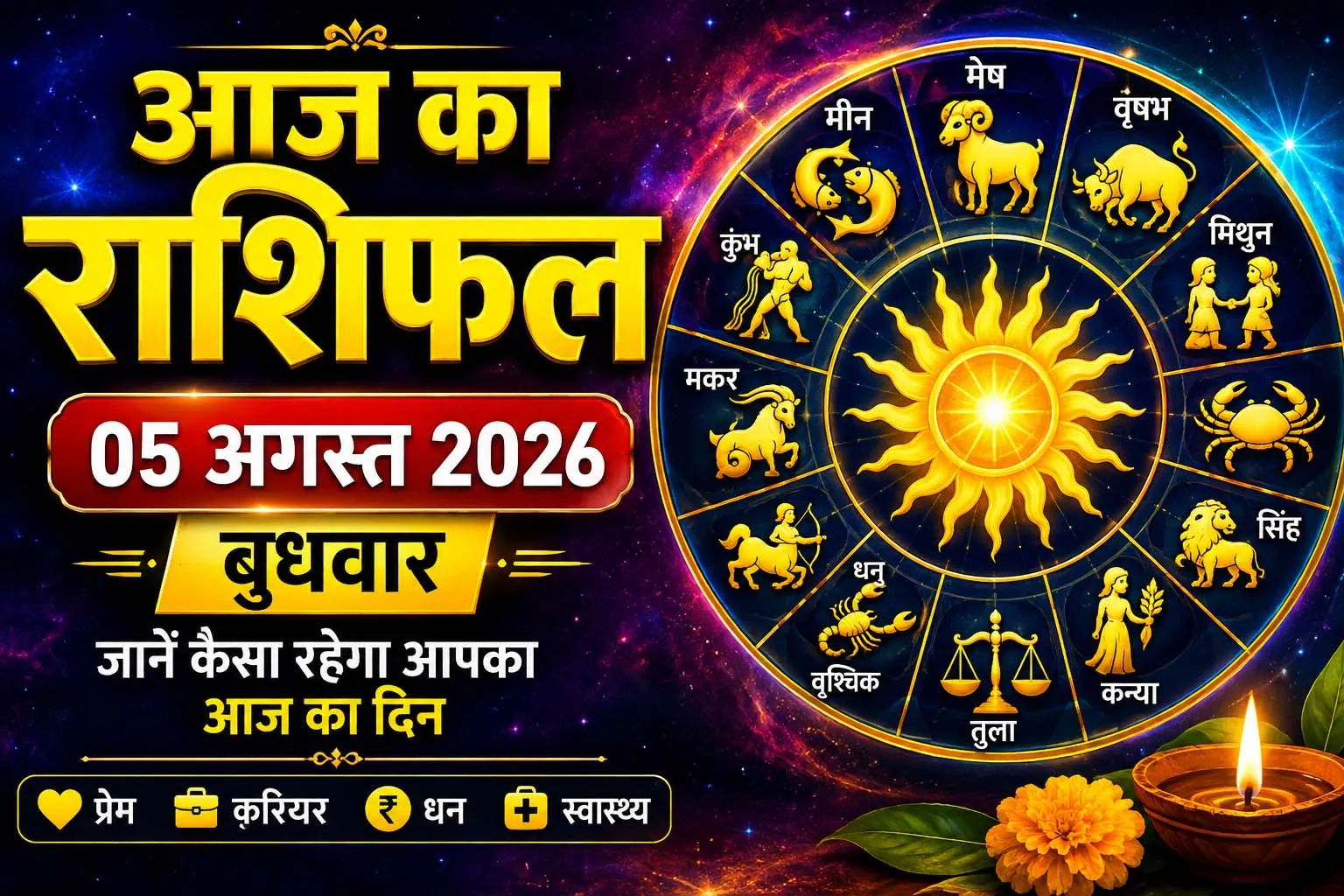 आज का राशिफल – 5 अगस्त 2026 (बुधवार)