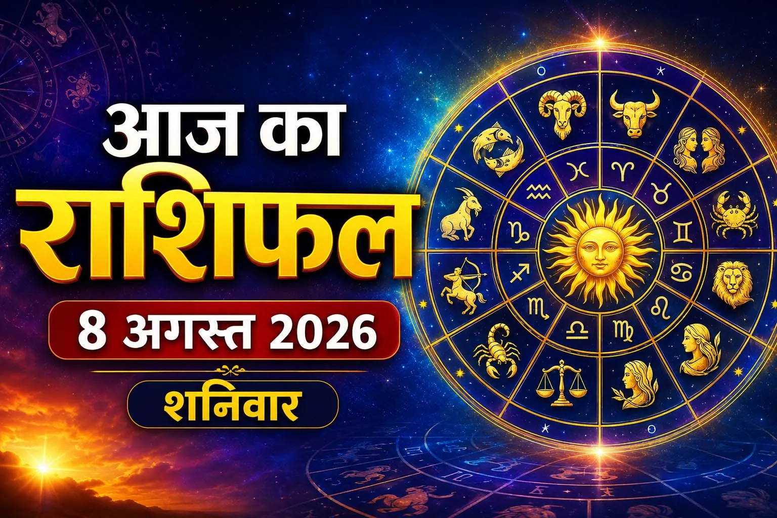 आज का राशिफल — 8 अगस्त 2026, शनिवार