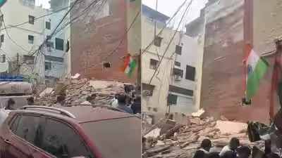 सत्य निकेतन के पास पांच बहुमंजिला इमारत गिरी
