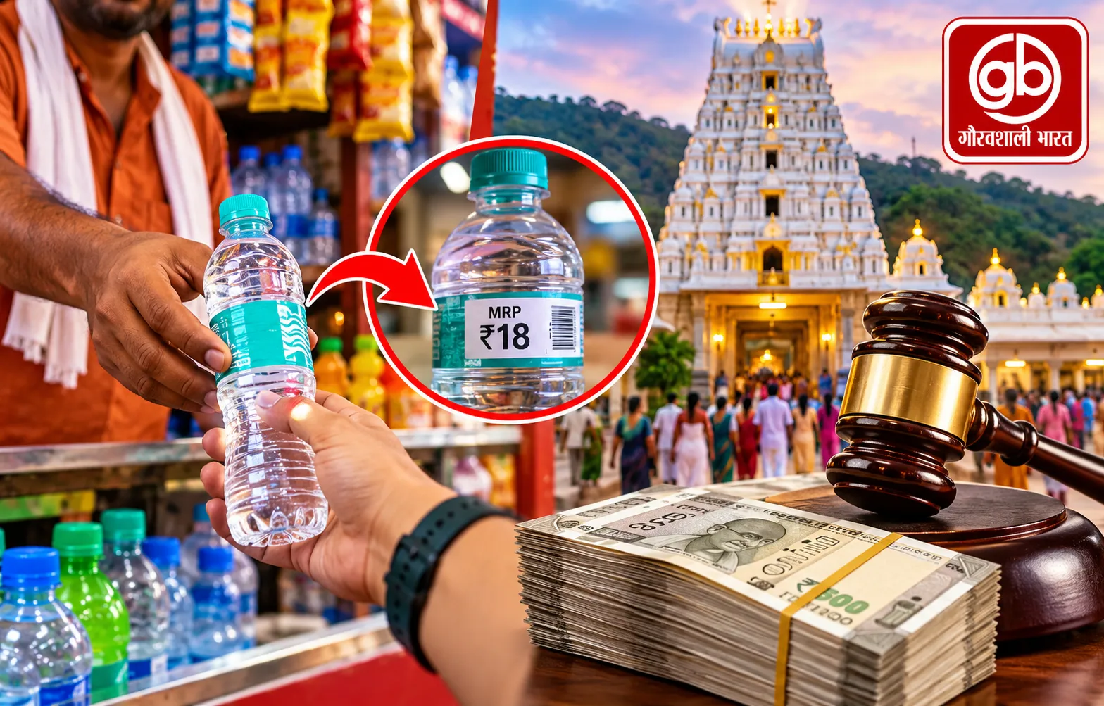मंदिर में पानी की बोतल पर ₹7 ज्यादा लिए, अब भरेंगे ₹7 लाख