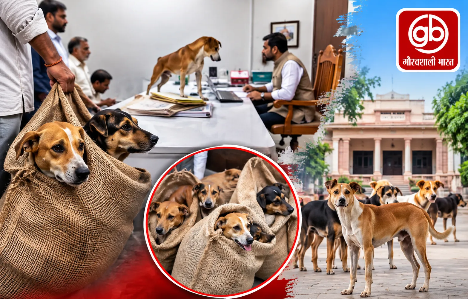 नासिक में बोरे में कुत्ते लेकर पहुंचे लोग, टेबल पर छोड़े