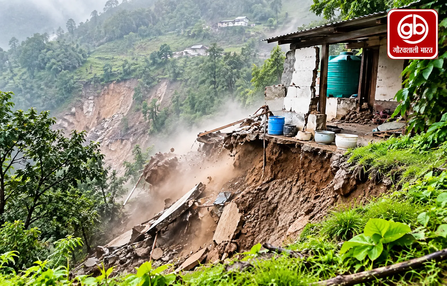 नेपाल में भयानक लैंडस्लाइड, आंखों के सामने धंसा पूरा घर