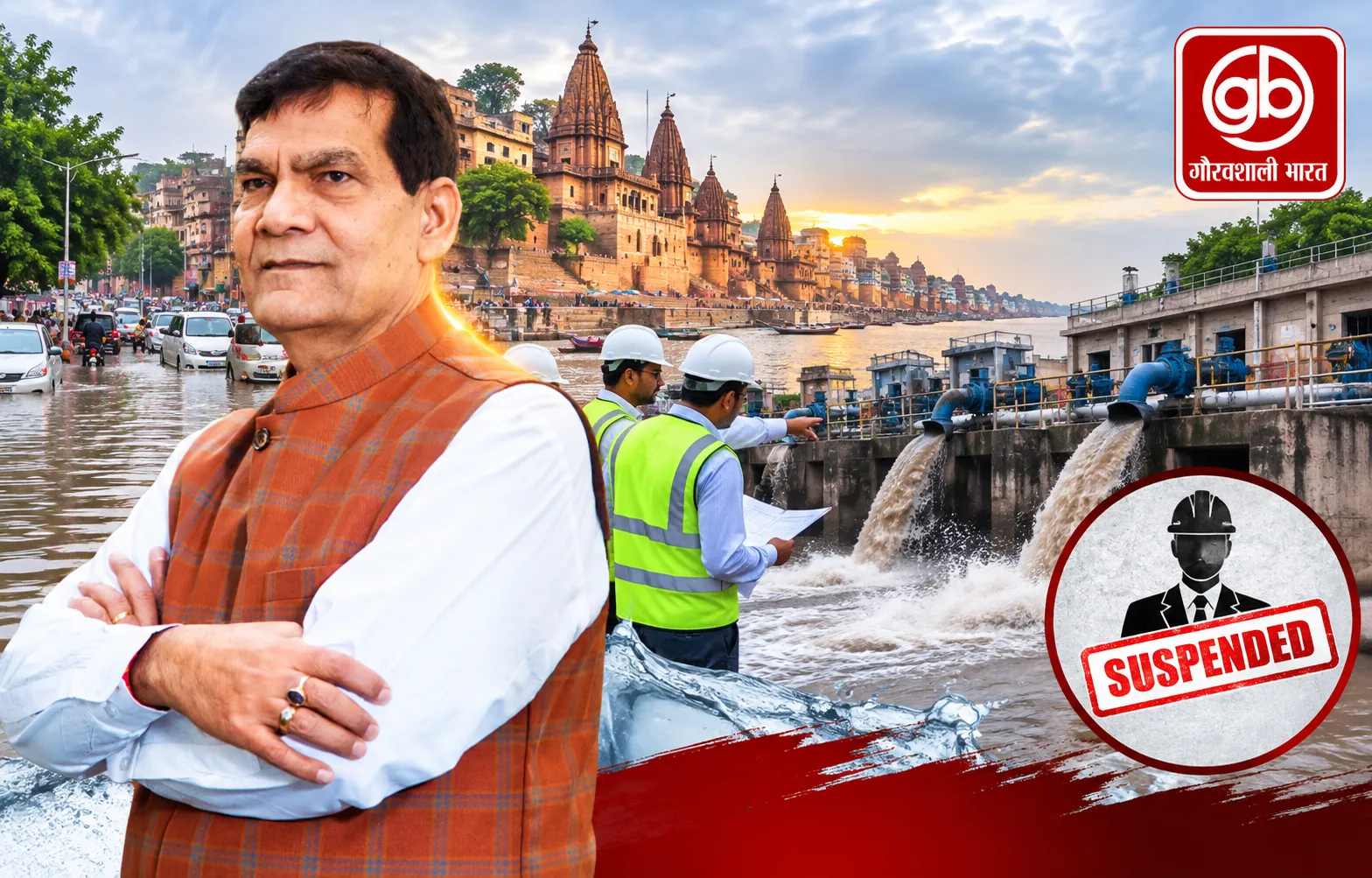 वाराणसी में जलभराव पर मंत्री हुए सख्त, अधिशासी अभियंता निलंबित