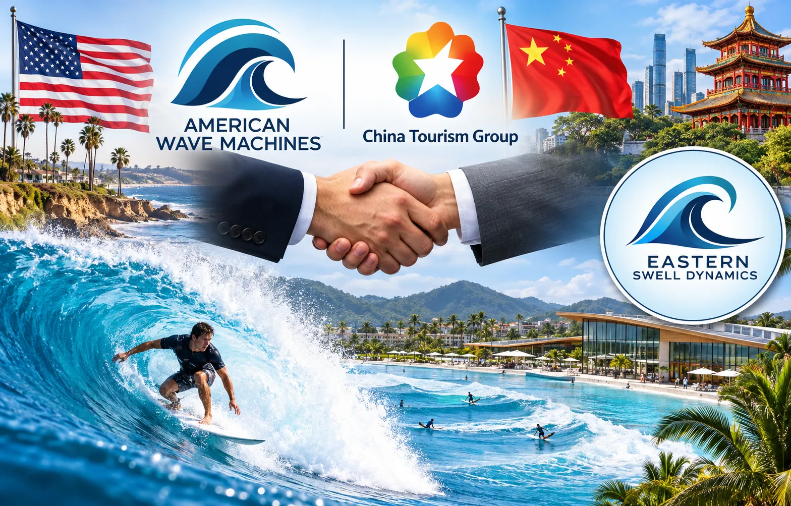 सर्फ पार्क अर्थव्यवस्था में एक नई ताकत American Wave Machines और China Tourism Group ने ईस्टर्न स्वेल डायनेमिक्स की शुरुआत की