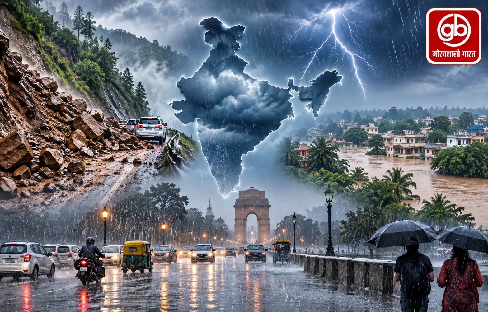मौसम अलर्ट: 22 राज्यों में बारिश, पहाड़ों में लैंडस्लाइड