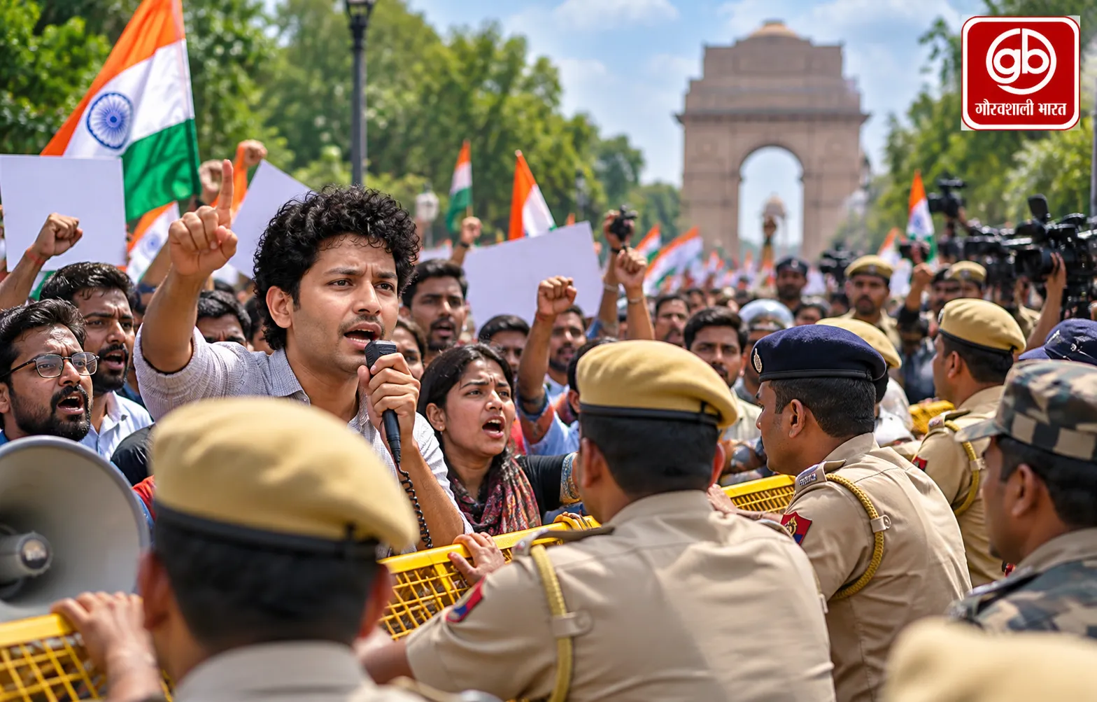 सौरव दास की दिल्ली पुलिस को चेतावनी, प्रदर्शन के बीच तकरार
