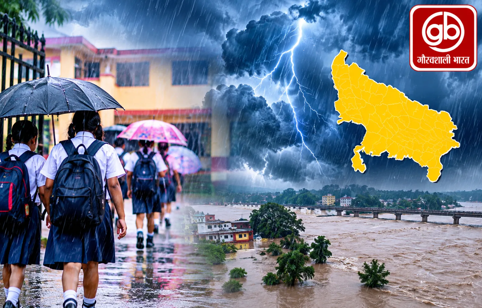 यूपी के 26 जिलों में भारी बारिश का अलर्ट, स्कूलों में छुट्टी
