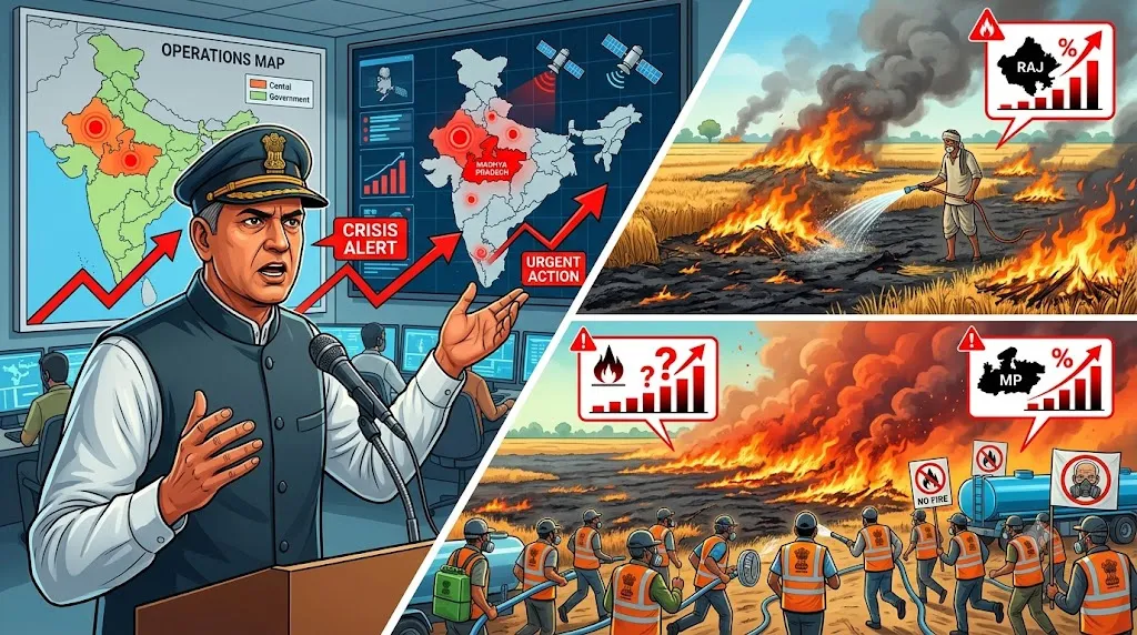 पराली जलाने पर रोक के लिए केंद्र सरकार अलर्ट