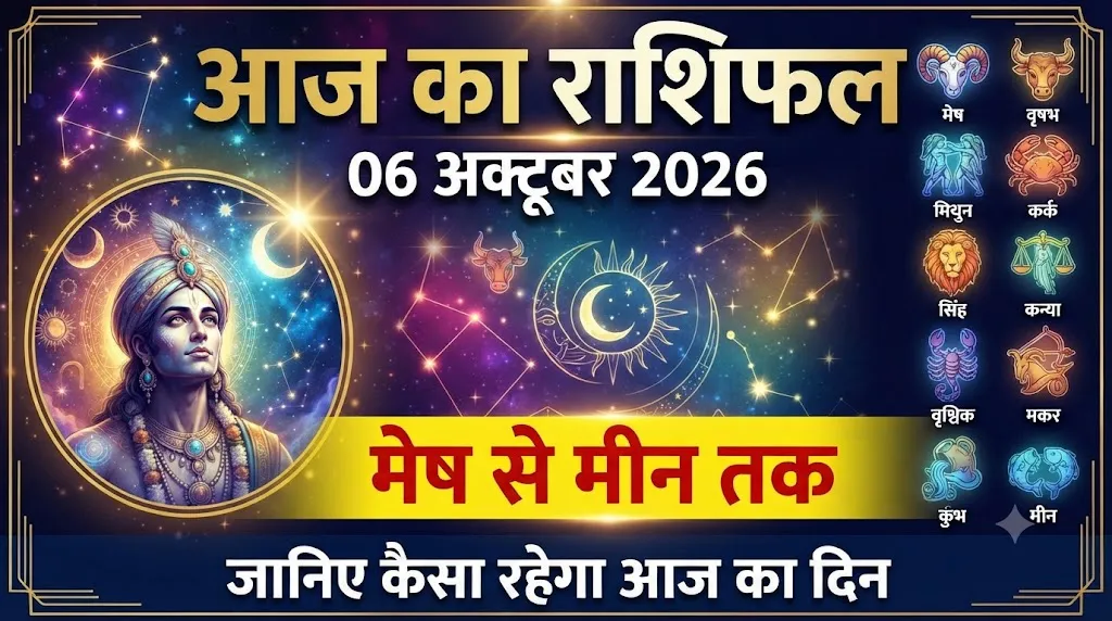 आज का राशिफल 06 अक्टूबर 2026: मेष से मीन तक जानें कैसा रहेगा आज का दिन