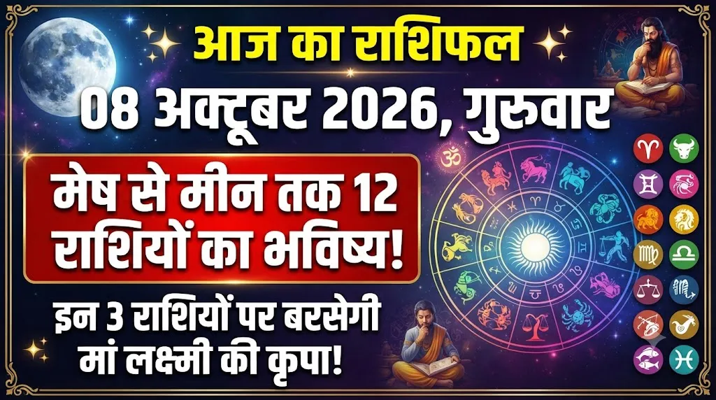 आज का राशिफल, 8 अक्टूबर 2026: गुरुवार का दिन 12 राशियों के लिए कैसा रहेगा?